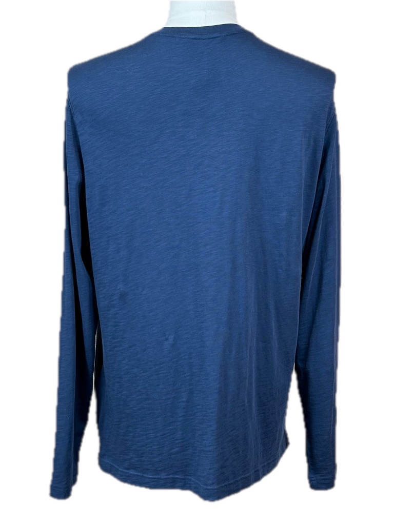Robert Barakett New Navy Blue Cotton Long Sleeve V-Neck Shirt Size Xl — image 3 of 8